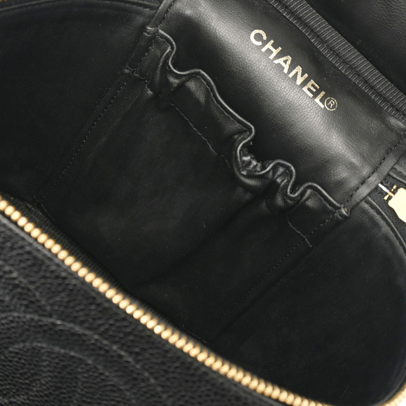 CHANEL Vanity Black Caviar Skin Handbag Bag Back - Picture 12 of 15
